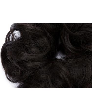 Medium Brown Wavy Hair Bun Updo Extension | Messy Bun Chignon Ribbon Ponytail Donut | 30g Curly Hairpiece - Buy Online on GoSupps.com