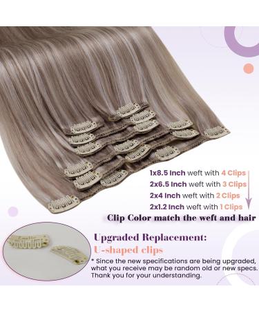 LAAVOO 55cm Clip-In Real Hair Extensions - Blond Ashblond Highlights 105g 7 Pieces - Premium Remy Hair for Glamorous Volume - Buy Online on GoSupps.com