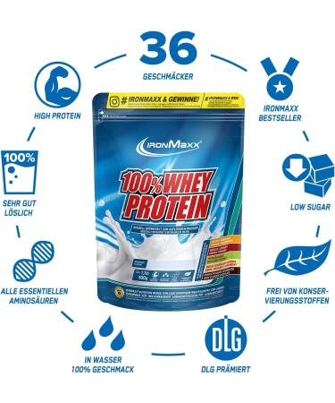 Ironmaxx 100% Whey Protein Powder - Strawberry White Chocolate 500g | Low Sugar Water-Soluble Protein | Shop Delicious Flavors Internationally - Buy Online on GoSupps.com