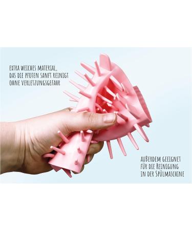 Maggie & Cooper Pink Paw Cleaner (Size S) | Soft Brushes Microfiber Towel | Dishwasher-Proof | Clean Paws | 2 Sizes Available - Buy Online on GoSupps.com