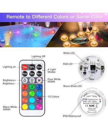Daphomeu Mini Underwater LED Lights - Waterproof RGB Lights for Aquarium Pool Garden Wedding & Christmas Decor with Remote Control - Buy Online on GoSupps.com
