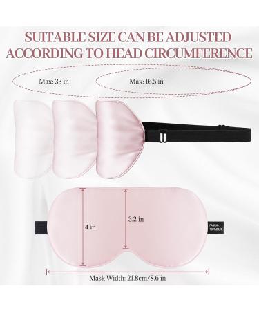 Silk Sleep Mask - 100% Mulberry Silk Eye Cover for Sleeping Adjustable No Pressure Night Eye Shade - Travel Essentials (Pink - Buy Online on GoSupps.com