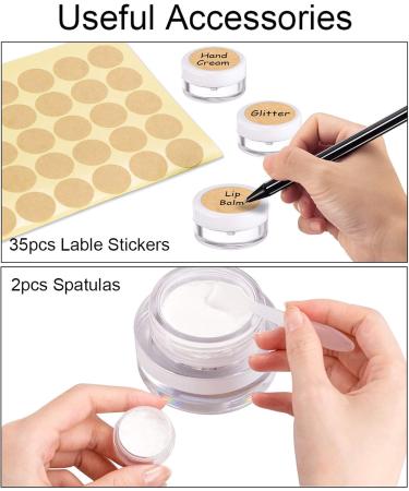 30 Mini Cream Jars with Labels & Spatula - 5G Empty Tiegel for Nail Art & Lip Balm - Ideal for DIY Projects - Buy Online on GoSupps.com
