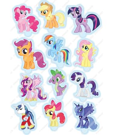 12 x My Little Pony Edible Cake Toppers - Pre-Cut Wafer Decorations for Birthday Cakes - Buy Online on GoSupps.com