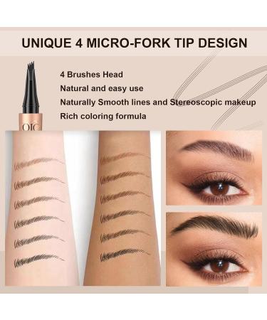 Magic Eyebrow Pencil Magic 3D Waterproof Microblading Eyebrow Pencil 4 Tipped Precise Brow Pen Fine Stroke Microblading Eyebrow Pencil Natural Lasting &waterproof (4# Black*2pcs) - Buy Online on GoSupps.com