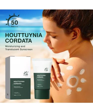 2 Pcs Heartleaf Silky Moisture Sunscreen Moisture Daily Sunscreen Korean SPF 50+ PA++++ Clear Filter Sun Essence Hydrating Moisturizing Cools Down Light Finish - Buy Online on GoSupps.com