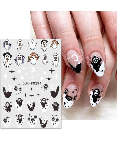 JMEOWIO 9 Sheets Halloween Nail Art Stickers Decals Self-Adhesive Cute Ghost Flower Star Nail Supplies Nail Art Design Decoration Accessories - Buy Online on GoSupps.com