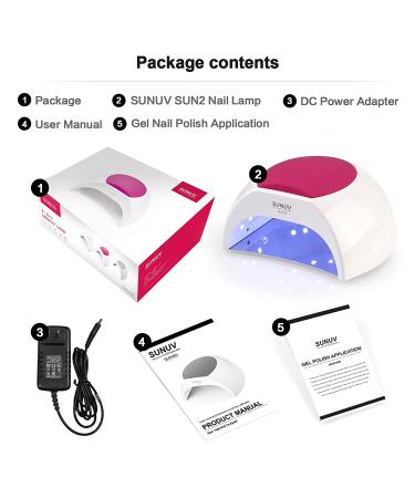SUNUV 48W UV LED Gel Nail Lamp | Professional Salon Nail Dryer for Gel Polish | 4 Timer Settings | Includes Pink Pad - Buy Online on GoSupps.com