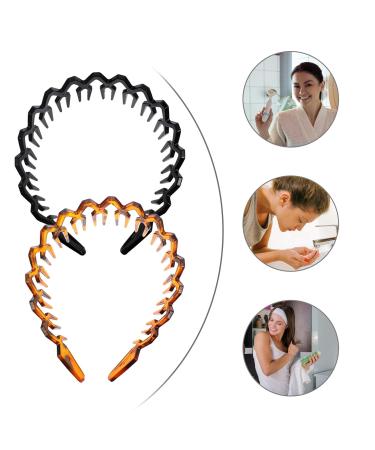 Beaupretty 2-Piece Zigzag Black Plastic Shark Headband - Stylish Dental Shark Ridge Hair Bracket for Men & Women - Buy Online on GoSupps.com