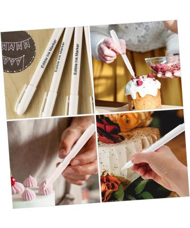 STOBAZA 2pcs Baking Pigment Pen Edible Pigment Pen Edible Markers for Cookie Cake Pens White Plastic - Buy Online on GoSupps.com