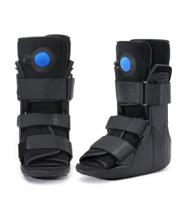Air Cam Walker Fracture Boot Inflatable Walking Boot for Sprained Ankle Broken Foot Short Walker Brace for Foot Pain Recovery Stress Fracture Achilles Tendonitis Ultralight Black (Large)
