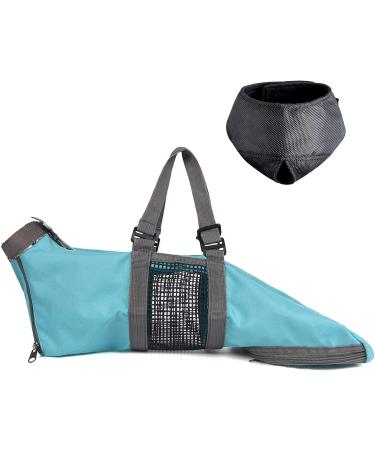 Cinf Cat Retention Bag | Safe Cat Transport & Care Bag for Veterinary Visits Medicine Administering Dental Care Bathing Nail Cutting | Mask Included - Blue - Buy Online on GoSupps.com