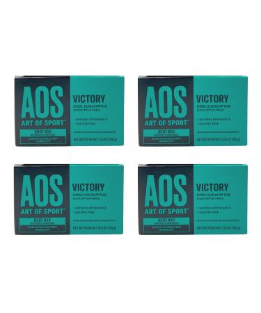 Art of Sport Men s Bar Soap Charcoal Activated Hand Face and Body Soap Eucalyptus Fragrance Made with Natural Botanicals Moisturizing Tea Tree Soap Made for Athletes Victory Scent 3.75 Ounce (Pack of 4) Tea Tree ...