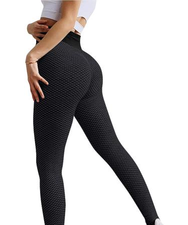 Famous TikTok High Waist Tummy Control Yoga Pants for Women - Booty Lifting Workout Tights in Large (D-black) - Buy Online on GoSupps.com