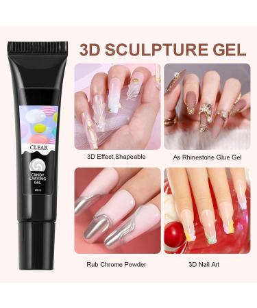2 x 3D Gel Nail Art 3D Gel Nail Sculpture Transparent Gel for Nail Art Gel Molding DIY Nail Polish Gel Nail Polish DIY N - Buy Online on GoSupps.com
