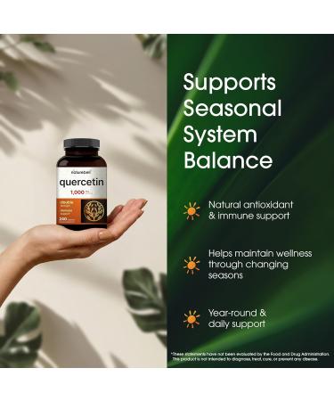 Naturebell Quercetin 1000mg | 240 Capsules | Ultra Strength Bioflavonoids Supplement for Healthy Immune Response, Anti-Inflammatory Support & Internal Circulation - Buy Online on GoSupps.com