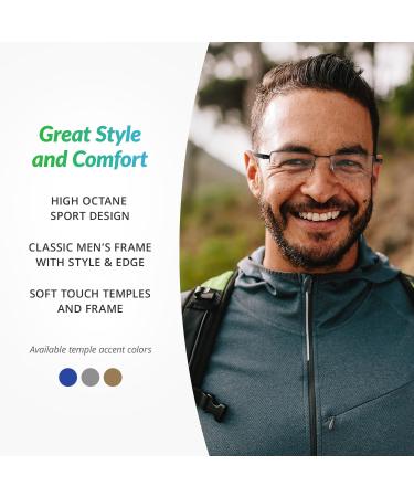 SAV Eyewear Men's Sportex AR4145 Gray Rimless Reading Glasses +2.75 | International Shipping Available - Buy Online on GoSupps.com