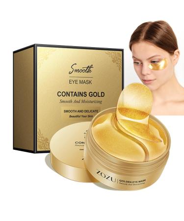 Deepmind 60 Pcs Under Eye Patches 24K Gold Eye Masks for Dark Circles & Puffiness Smooth Wrinkles Under Eye Mask with Collagen and Hyaluronic Acid Moisturizing Skin Care Eye Patches