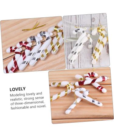 Alipis 4pcs Christmas Candy Cane Ornament Candy Canes Tree Pendants Christmas Adornments Christmas Tree Silver 7x2.5cm - Buy Online on GoSupps.com