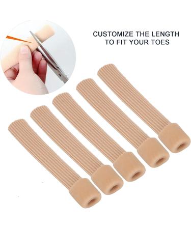 5pcs Toe Tube Sleeve Separator Pedicure Corn PU Gel Elastic Fabric Protector for Bunion Hammer Toe Callus (Small) - Buy Online on GoSupps.com