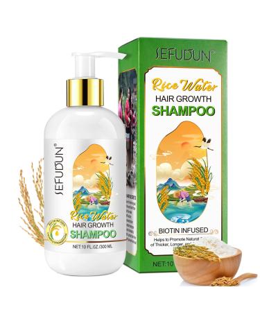 Rice Water Hair Growth Shampoo Rice Water for Hair Growth - Strengthening Formula for Thinning Hair Anti-Hair Loss Regrowth with Biotin Keratin Caffeine for Men & Women All Hair Types 10 Fl Oz