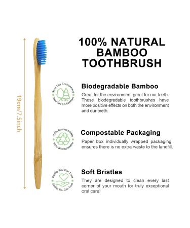 Bamboo Toothbrush 10 Pack | Eco-Friendly Biodegradable Soft Bristles in 5 Colors | Natural Family Use - Buy Online on GoSupps.com