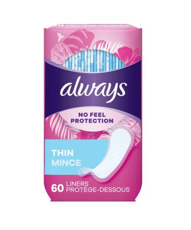Always Thin Reg Pnt Lnr 6 Size 60ct Always Dailies Thin Regular Pantiliner 60ct