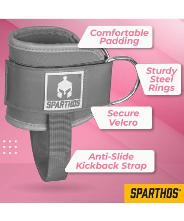 Sparthos Kickback Ankle Straps for Cable Machines - Iron Gray (Pack of 2) - Buy Online on GoSupps.com
