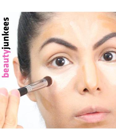 Mini Flat Top Kabuki Under Eye Concealer Brush by Beauty Junkees - Vegan Synthetic Bristles for Blending and Setting Powder and Cream Cosmetics - Buy Online on GoSupps.com
