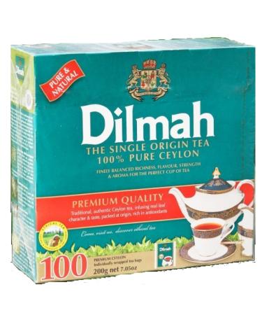 Dilmah Single Origin Pure Ceylon Black Tea - 100 Individually Wrapped Tea Bags - 200g Net 7.05oz