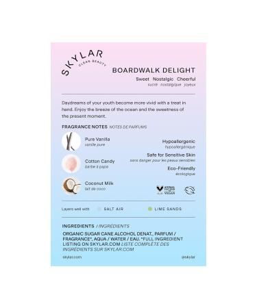 Skylar Boardwalk Delight Eau de Parfum - Hypoallergenic & Clean Perfume for Women & Men Vegan & Safe for Sensitive Skin - Notes of Cotton Candy Vanilla & Coconut Milk - 50mL /1.7 Fl oz - Buy Online on GoSupps.com