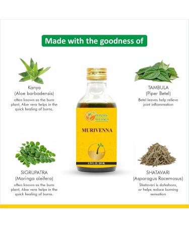Herbs Botanica Murivenna Oil | Ayurvedic Herbal Oil for Joint & Muscle Relief | Treat Sprains & Cramps | 200ml - Buy Online on GoSupps.com