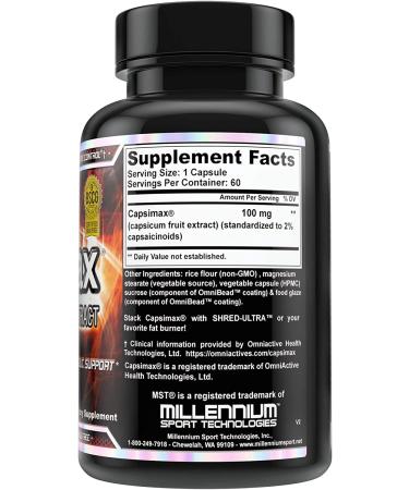 Capsimax 100mg V Capsules - 60 Servings | MST Clinically Dosed Weight Management Supplement for Thermogenic Results, Appetite Control & Metabolic Health - Stimulant Free (BSCG Certified) - Buy Online on GoSupps.com