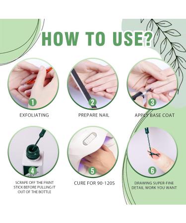 Green & Gold Gel Liner Nail Art Set | Soak Off French Manicure Polish | UV Gel for Liner Drawing & Nail Painting | 2pcs - Buy Online on GoSupps.com