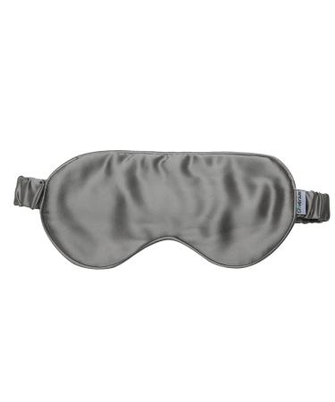 CloverSilk 22 Momme Silk Sleep Eye Mask  100% Mulberry Silk Sleeping Mask with Elastic Strap  Soft Smooth Durable  Blindfold for Full Night Sleep  Travel  Nap - Grey Grey 22 Momme