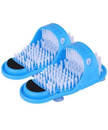 YouGe Magic Foot Scrubber Feet Cleaner Washer Brush Bathroom Slippers With Feet Cleaner Brush for Shower Spa Massage Peeling Cleaning Foot 1 Pair