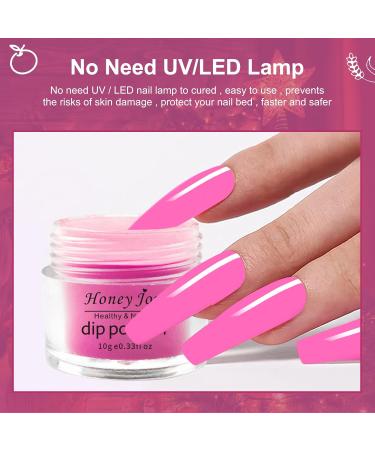 Hot Pink Dip Powder Color Set 6 Colors - No Lamp Cure, Even & Smooth Finish | Honey Joy Dipping Powder (DP-S-6pcs-10g/box) - Buy Online on GoSupps.com