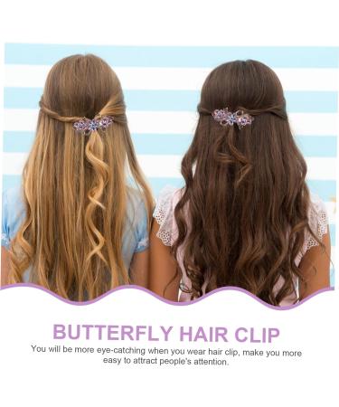 Angoily Rhinestone Hair Clip Hair Barrettes for Women Thick Hair Rhinestones Hair Clips for Women Formal Mini Claw Clips for Hair Rhinestones Hair Barrette Girl Metal Bride Top Clip Purple - Buy Online on GoSupps.com