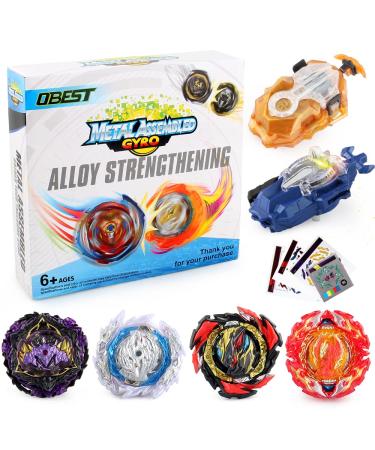 Obest bey battlestream set 4 pieces of spinning top with 2 launcher metal gyro combat B189 B191 roundabout piece of martial cords set burst turbo battle set toy for children Christmas birthday 4 sets - Buy Online on GoSupps.com