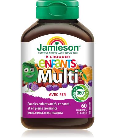 Jamieson Chewable Probiotic 2 Billion Active Cells - Natural Strawberry Flavour & 100% Complete Kids Chewable Multi 60 Tablets Chewable Tablets+ Kids - Buy Online on GoSupps.com