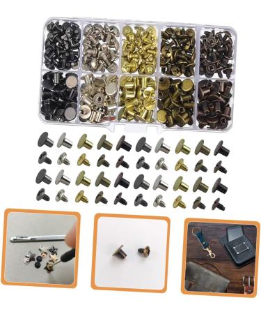 Lurrose 150 Sets Rivet Spiral Thread Nail Flat Head Rivets Studs Leather Making Kit Jean Belt Screws Spikes for Crafts Leather Crafting Kit Leather Kit Repair Kit Work Short Hair Iron - Buy Online on GoSupps.com