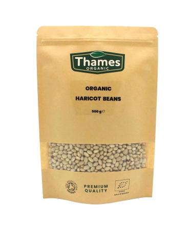 Organic Haricot Beans 500g - High Fibre High Protein No Additives No Preservatives Raw Vegan GMO-Free Certified Organic - Nutritious and Flavorful - Great for Soups Salads - Thames Organic 500.00 g (Pack of 1) - Buy Online on GoSupps.com