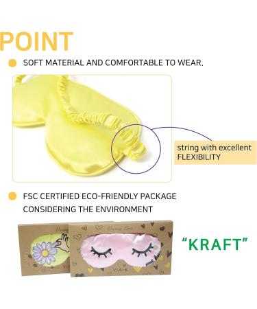 Dream Sleep Mask for Women - Premium Eye Pillow for Stress Relief & Insomnia Alleviation - Total Light Blocking with Hair Scrunchies (Yellow - Buy Online on GoSupps.com