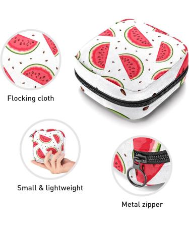 GIAPB Period Bag | Sanitary Napkin Storage & Travel Makeup Pouch - Red Watermelon Fruit Color - Buy Online on GoSupps.com