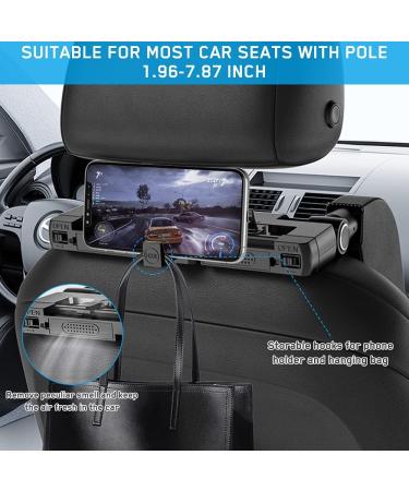 Auniq 180 Adjustable Car Seat Headrest Pillow - Telescopic Leather Support for Road Trips - Black - Buy Online on GoSupps.com