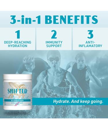 SHIFTED Electrolytes Powder - High-Performance Strawberry Kiwi Hydration Mix with Magnesium Vitamin C Zinc & Coconut Water | 30 Servings - International Shipping Available - Buy Online on GoSupps.com