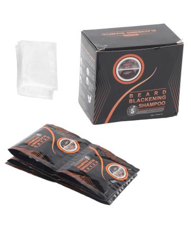 Black Beard Hair Shampoo Dye Black Natural Hair & Beard Shampoo Dye Essence for Men and Women Beard Blackening Dye Just 5 Minutes (10 Pcs /15ML)