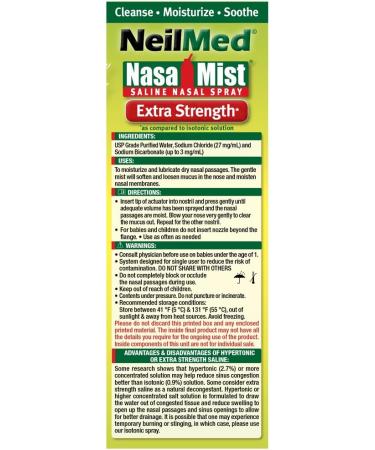 NeilMed NasaMist Hypertonic Saline Spray - Clear Sinus Congestion - Buy Online on GoSupps.com