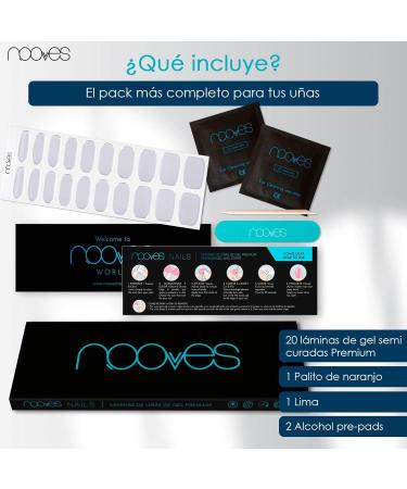  NOOVES NOOVES - 20 Sheets Nail Gel Sheets - Silver Sheen | Silver Sheen | 20 Pcs Premium Semi-Cured Gel Nails Gel Nail Stickers Includes 1 Nail File - Buy Online on GoSupps.com