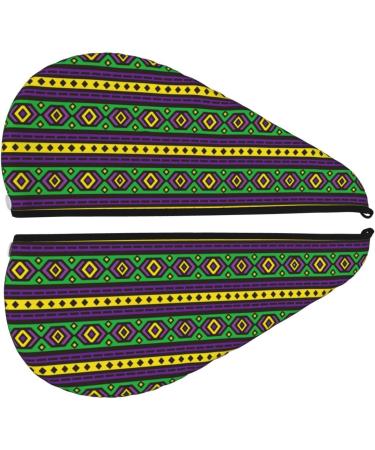 Hair Towel Wrap - Quick-Dry Towel Turban with Button | Carnival Mardi Gras Design - Buy Online on GoSupps.com